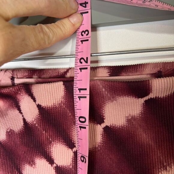 Victoria’s Secret Pink Active Tie Dye Ombré Burgundy Maroon Pink Workout Pants - Picture 9 of 10